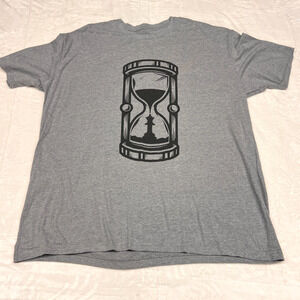 Yeti Shirt Mens 3XL Heather Gray Hour Glass Crew Neck Graphic Tee Casual